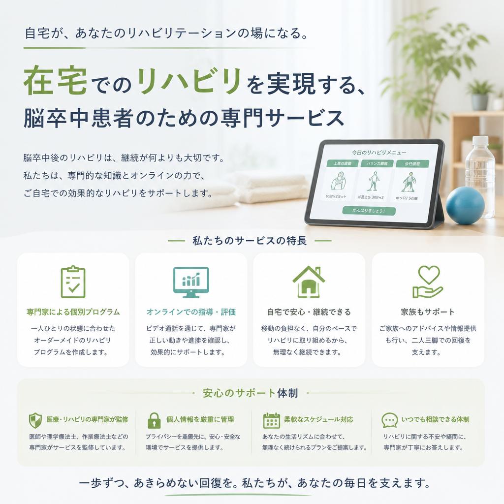 在宅でのリハビリを実現する、脳卒中患者のための専門サービス