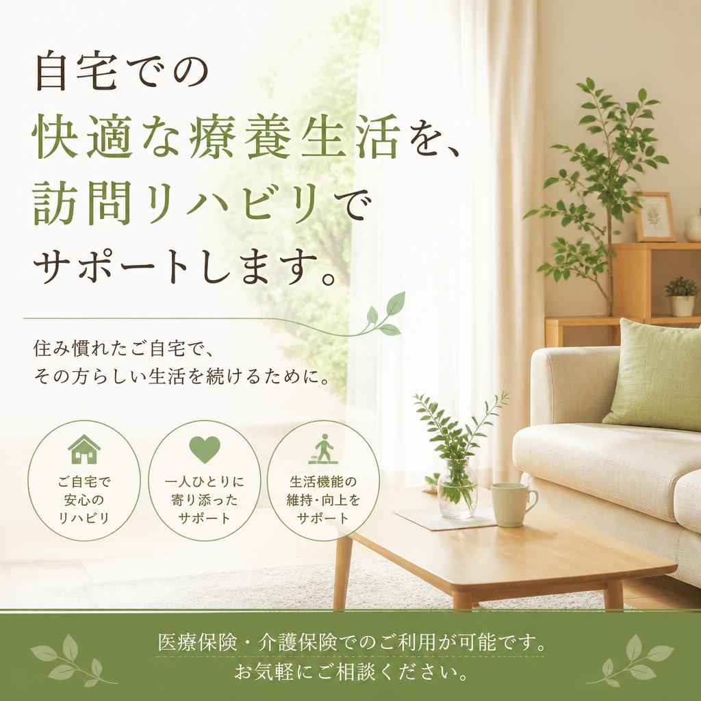 自宅での快適な療養生活を、訪問リハビリでサポートします。