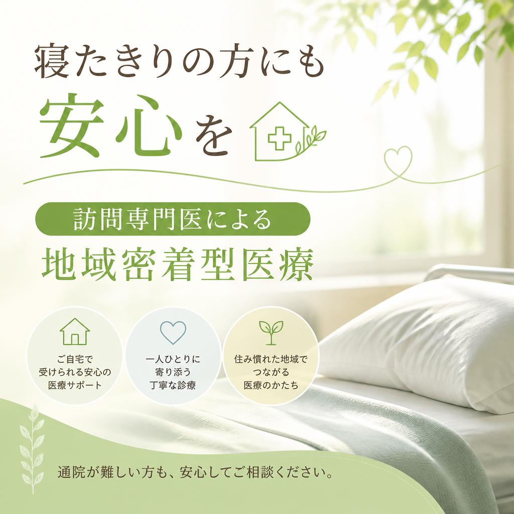 寝たきりの方にも安心を、訪問専門医による地域密着型医療